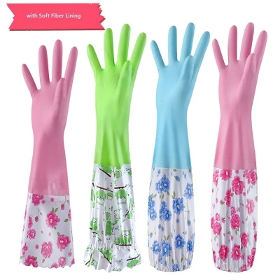 Picture of Colorful Rubber Cleaning Gloves for Kitchen & Household Use – Soft, Durable, Stylish