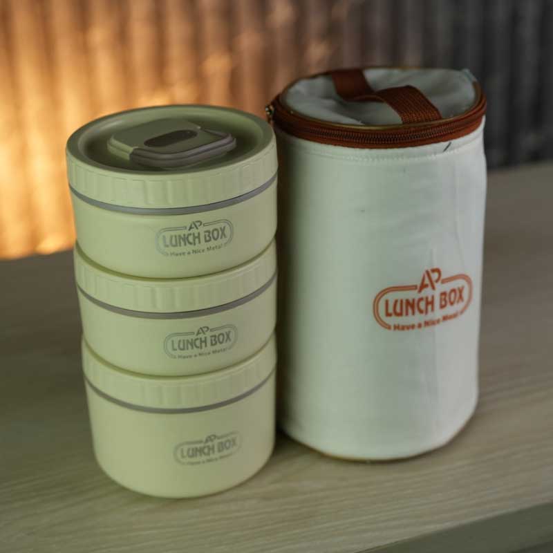 Picture of 4 Tier Smart Lunch Box Set Stainless Steel Food Container Portable Leakproof Tiffin Box