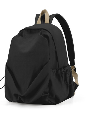 Picture of  Black Canvas Backpack for Women and Men Retro Aesthetic Rucksack Basic Backpack for High School/College Students Travel Laptop Bag