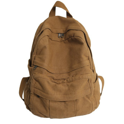 Picture of Gamlfl Light Brown Canvas Backpack For Women And Men Retro Aesthetic Travel Laptop Bag