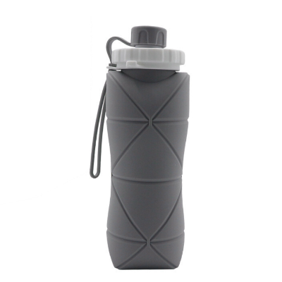 Picture of Silicone Foldable Water Bottle For Traveling And Outdoor Sports, Summer Essentials (Grey)