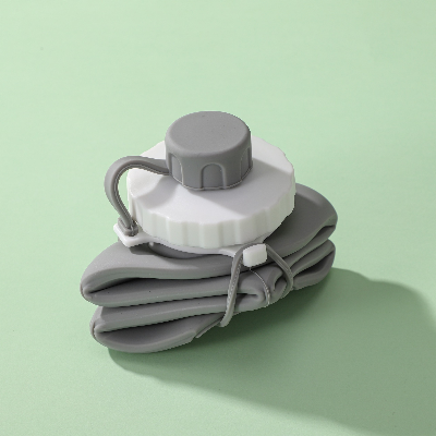 Picture of Silicone Foldable Water Bottle For Traveling And Outdoor Sports, Summer Essentials (Grey)