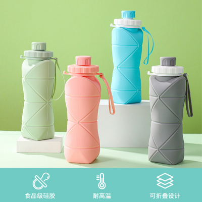 Picture of Silicone Foldable Water Bottle For Traveling And Outdoor Sports, Summer Essentials (Grey)