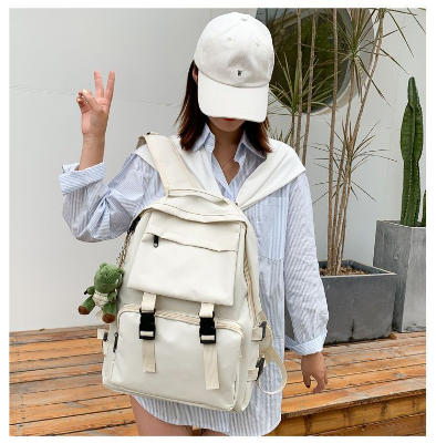 Picture of Retro Combines Vintage Style Backpack - White