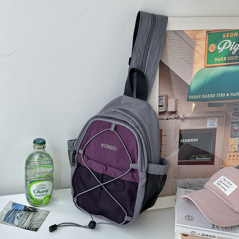 Picture of 2.Personalized Crossbody Bag Sports Hiking And Mountaineering Bag Multi Functional And Versatile Chest Bag - purple