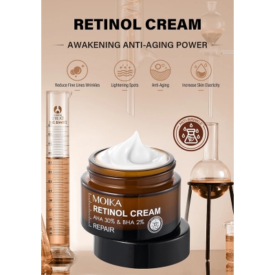Picture of MOIKA AHA 30% + BHA 2% Retinol Moisturizer Anti Aging Collagen Face Cream 30Gm