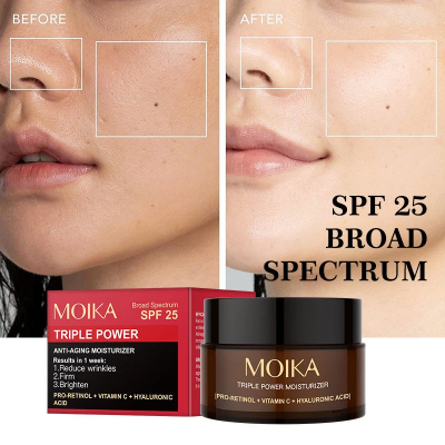 Picture of MOIKA PRO-RETINOL + VITAMIN C + HYALURONIC ACID MOISTURIZER CREAM 30Gm