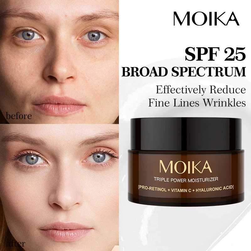 Picture of MOIKA PRO-RETINOL + VITAMIN C + HYALURONIC ACID MOISTURIZER CREAM 30Gm