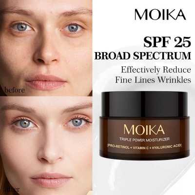 Picture of MOIKA PRO-RETINOL + VITAMIN C + HYALURONIC ACID MOISTURIZER CREAM 30Gm