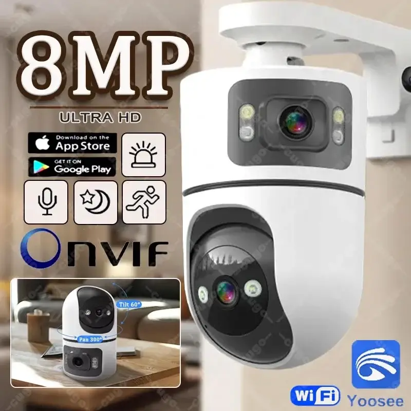 Picture of Smart v-380, Q9 home wi-fi color camera 2 lens 3 view , application 1080p endor wireless camera