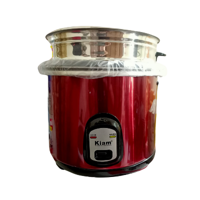 Picture of Kiam SJBS-8705 Stainless Steel and Non-Stick Double Pot Rice Cooker - 3.2 Liter - Silver and Maroon
