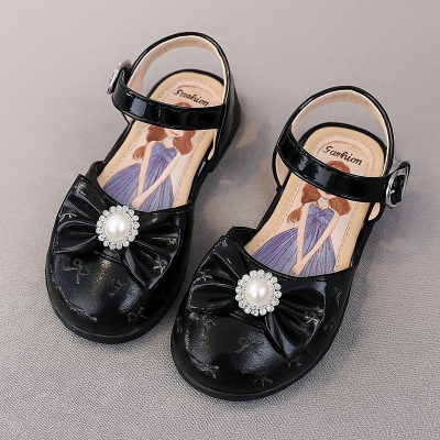 Picture of Kids princess sandals  summer new baby ISA girls fashion bow soft soled anti slip beach shoes