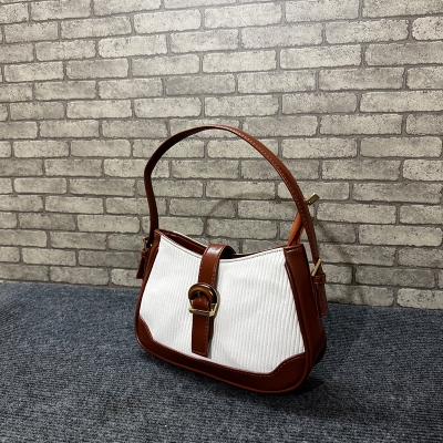 Picture of Retro armpit high-end splicing baguette bag niche design autumn new temperament shoulder bag ins women's fashion
