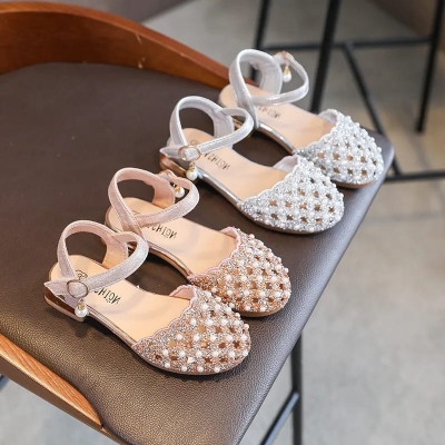 Picture of Summer New Hollow Girl Princess Sandals with Sequin Water Diamond Girl Performance Shoes
