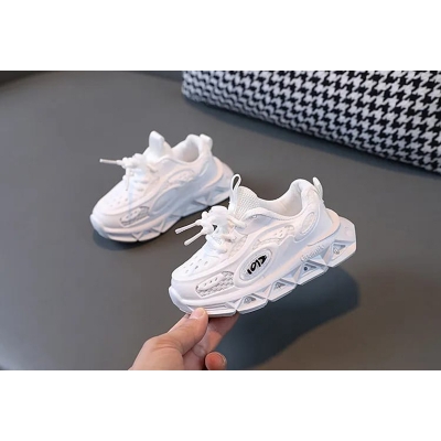 Picture of New fashion sports luminous shoes spring and autumn breathable casual shoes with lights children's lightweight soft bottom toddler shoes-Black