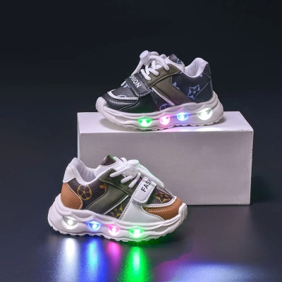 Picture of New Children's Sports Shoes Leather Spider ED Luminous Children's Shoes 1-6 Years Old Boys Sports Casual Shoes High Quality