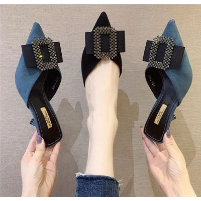 Picture of Women pointed-toe Buckle sandals Summer Autumn High Heels Sandals with Bow