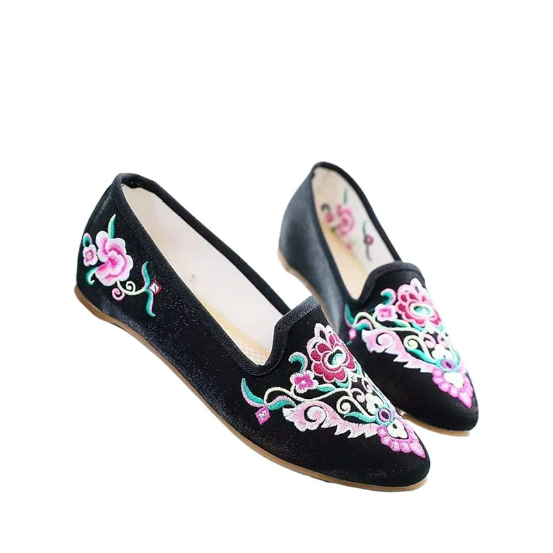 Picture of women velvet shoe,pump shoe , embroidery work, comfortable and washable
