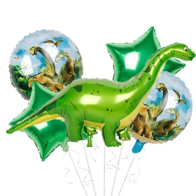 Picture of Green Theme Inflatable Foil Balloons Set for Birthday Party Decoration - Blue