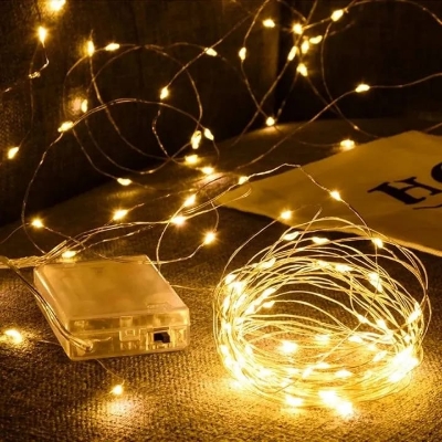 Picture of String Fairy Lights for Decoration (Battery Operated Fairy Lights) – Fairy Lights for Room Decoration - Gold