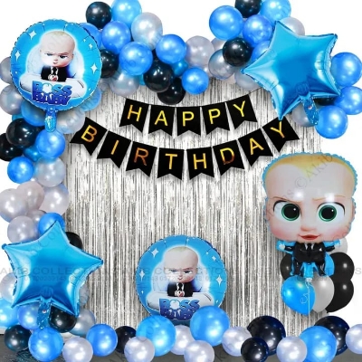 Picture of Boss Baby Theme Birthday Decoration Set for Boys, Blue, Birthday Party Decoration Set, Baby Shower, Children's Department - Multicolor