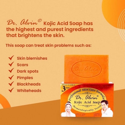 Picture of Dr. Alvin Kojic Acid Soap Single Piece Kojic Acid Skin Lightening And Brightening Natural Ingredients for Facial Care