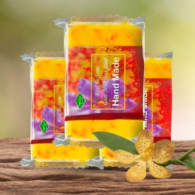 Picture of PIPASA Saffron Handmade Goats Milk Soap,1pcs