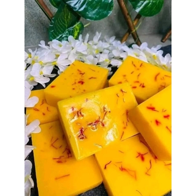 Picture of Saffron Handmade Goat Milk Soap 2 Pcs Natural Ingredients Soap