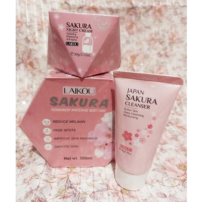 Picture of Sakura Special Skin Care  (Body Cream + Night Cream  + Cleanser)Combo Pack,3pcs
