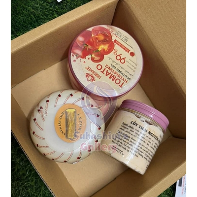 Picture of Natural Glow Combo Kem Cot Thai Cream Thanaka Face Pack Tomato Soothing Gel 3pcs