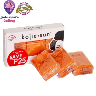 Picture of Kojie San Skin Soap - Original Kojic Soap that Reduces Dark Spots, Hyperpigmentation, & Scars with Coconut & Tea Tree Oil - 65g x 3 Bars
