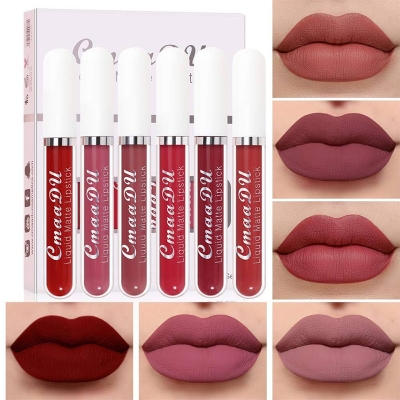 Picture of CmaaDu Matte Velvet Non-Stick Cup Waterproof Not Easy To Swap Makeup Lipstick Long Lasting Lip Gloss Set - Lipstick - Lipstick Set