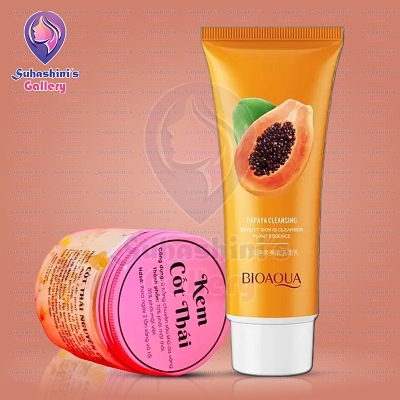 Picture of Bioaqua Facewash & Kem Cot Thai Cream Duo – Cleanse & Glow Combo