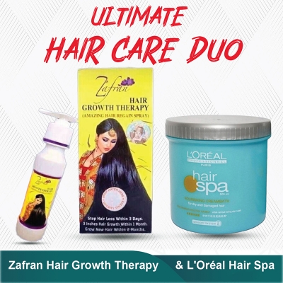 Picture of Ultimate Hair Care Combo | Zafran Hair Growth Therapy X Lorea'l Hair Spa.Combo  2pcs