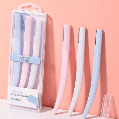 Picture of LMLTOP 3pcs Stainless Steel Blade Eyebrow Razor High Quality Eyebrow Shaver Private Label Eyebrow Razor Cash Commodity A923..1packet