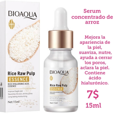 Picture of BIOAQUA Rice Raw Pulm Face Essence Hyaluronic Acid Shrink Pores Soften Moisturizing Facial Serum Skin 15ml .1pcs
