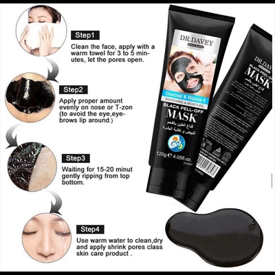 Picture of DR Davey Charcoal Vitamin E Black Peel Off Mask.1pcs