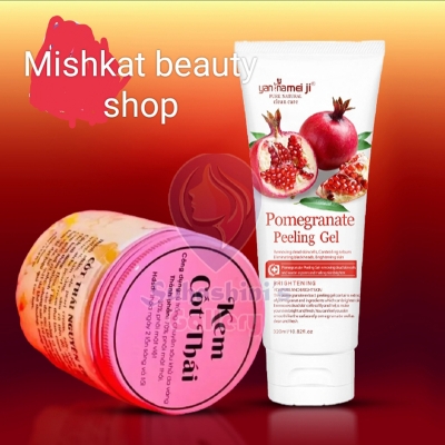 Picture of Kem Cot Thai Body Cream & Yan Namei Ji Pomegranate Peeling Gel Duo [Exfoliate + Nourish | Brightening Skin Combo]