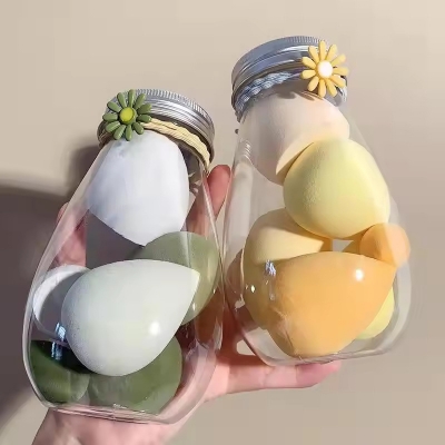 Picture of 6 Pcs Beauty Blender Makeup Sponge Blending Puff Flawless Powder Smooth Beauty Sponge Floral Jar (Travel Friendly) 1pcs