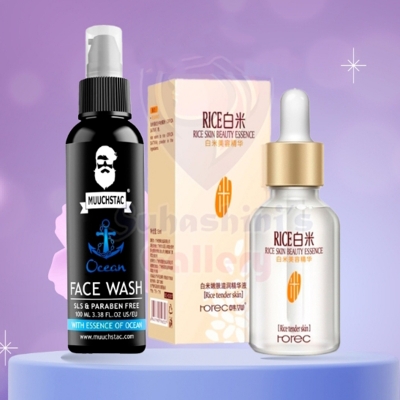 Picture of Mens Special Facial & Pore Control Combo [Facewash & Rice Serum]