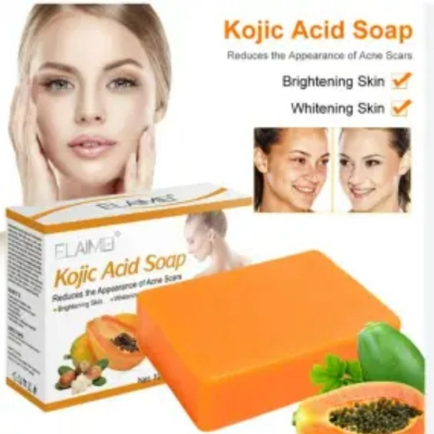 Picture of Elaimei Kojic Soap Papaya Extract Essential Oil Soap Gentle Cleansing Nourishing Bath Soap,,1pcs