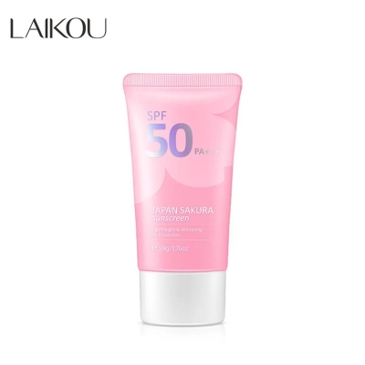 Picture of LAIKOU SPF50 Summer Japanese Sakura Sunscreen Facial Sun Block Isolation Lotion Cream 50g,,,1pcs
