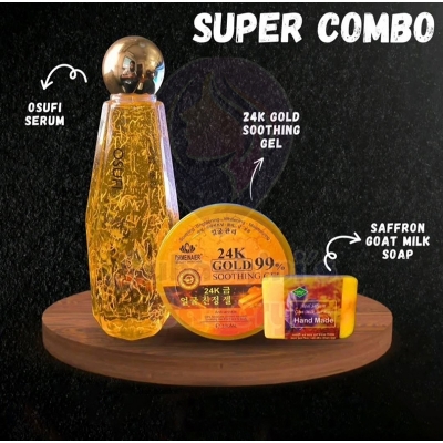 Picture of Osufi Super Skin Care Bundle [Osufi Serum + Gold Sooting Gel + Saffron Soap] combo 3pcs