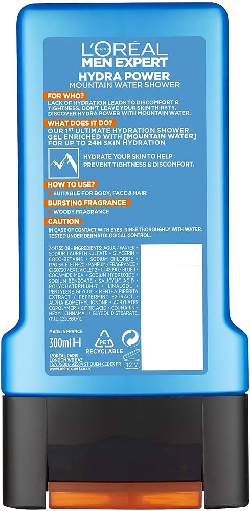 Picture of Thailand product Loreal Shower gel HYDRA POWER used for male - 300 ml