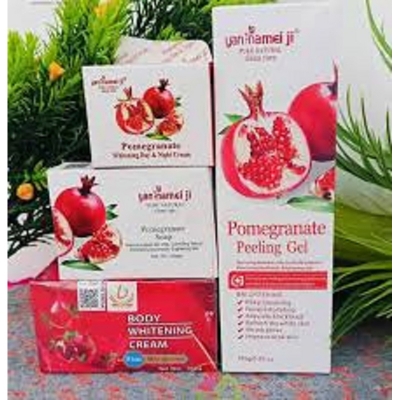 Picture of yan namei ji pomegranate 4 in 1 Combo (Peeling Gel+Soap+Night Cream+Body Cream) 4pcs