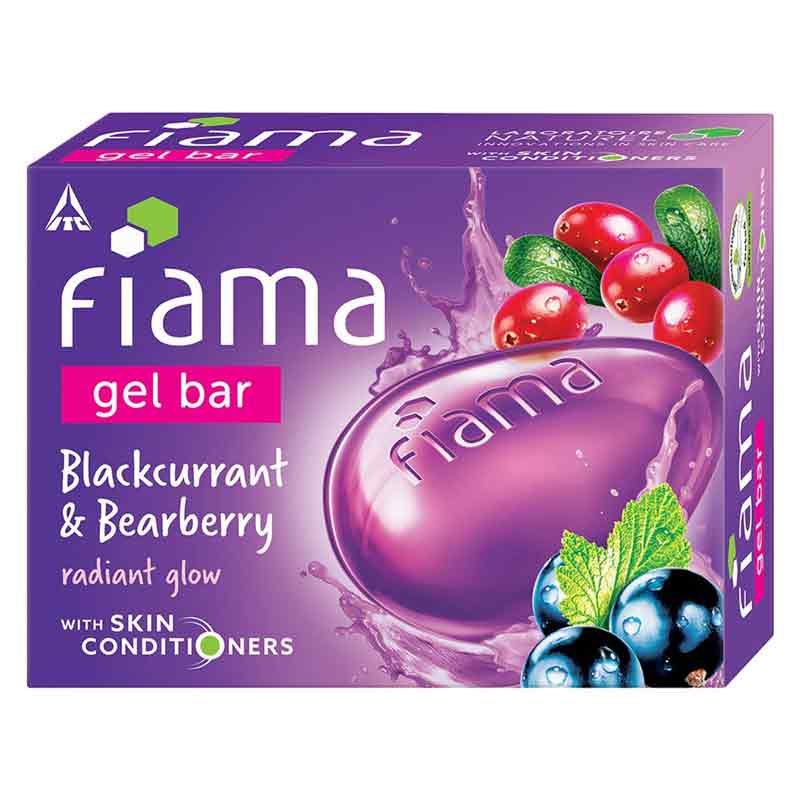 Picture of International Indian product Fiama gel bar Blackcurrant and Bearberry Soap used for male/ female - 125 gm