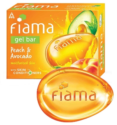 Picture of International Indian product Fiama gel bar Peach and Avocado Soap used for male/ female - 125 gm