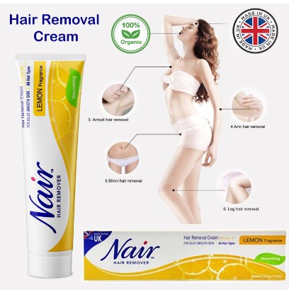 Picture of International UK product unwanted Hair removal cream Nair lemon fragrance used for male/ female - 110 ml