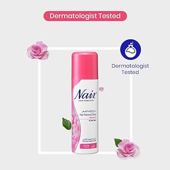 Picture of International UK product unwanted Hair removal spray Nair rose fragrance used for male/ female - 200 ml