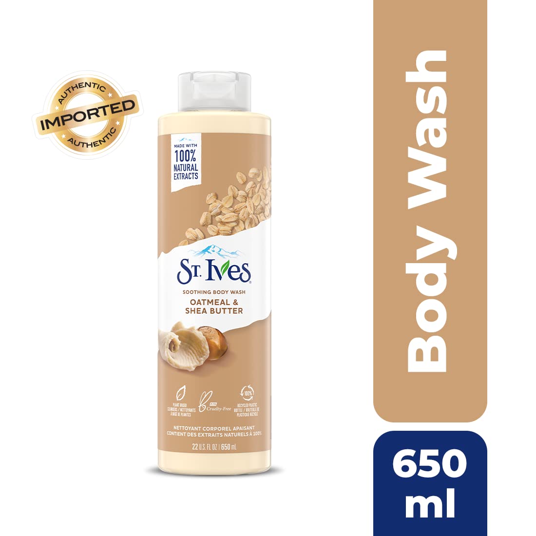 Picture of International USA product ST Ives OATMEAL & SHEA BUTTER Shower gel body wash used for Male/ female - 650 ml